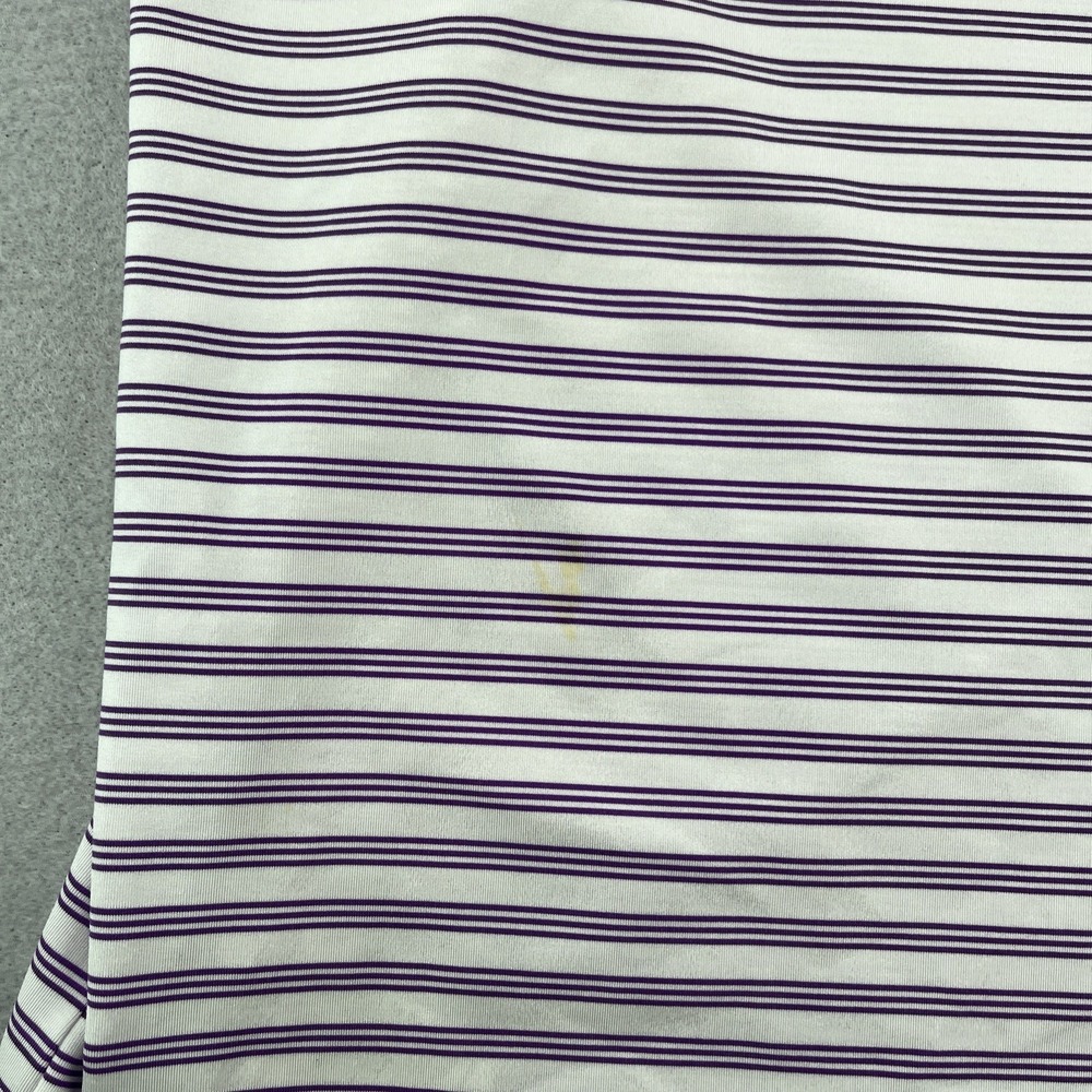 Adidas Golf Performance Polo Mens Large Purple Striped Shirt Memorial Tournament - Picture 12 of 12